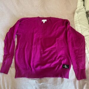 Calvin Klein Jeans Fuchsia Crew Neck Sweater
